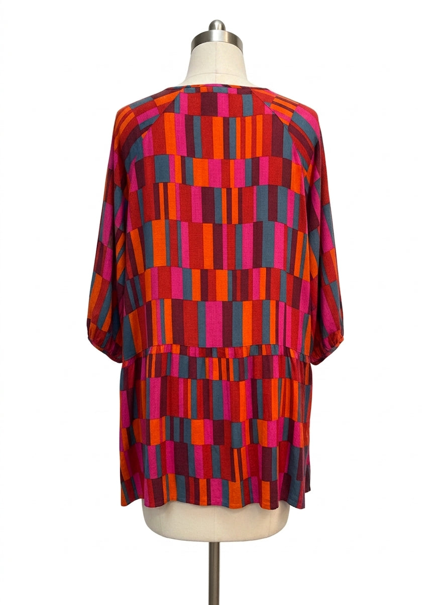 Gudrun Sjödén · Rut Woven Artisan Blouse · 1X · PinkOrange