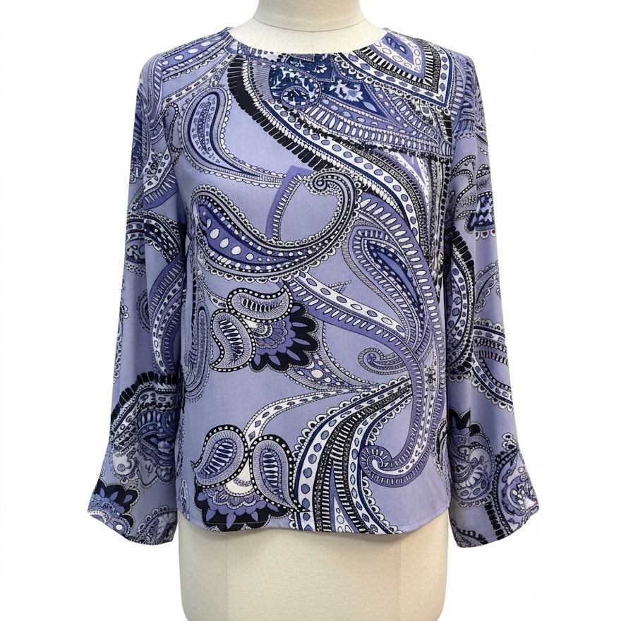 Timeline · Bell Sleeve Top · Small · Periwinkle White