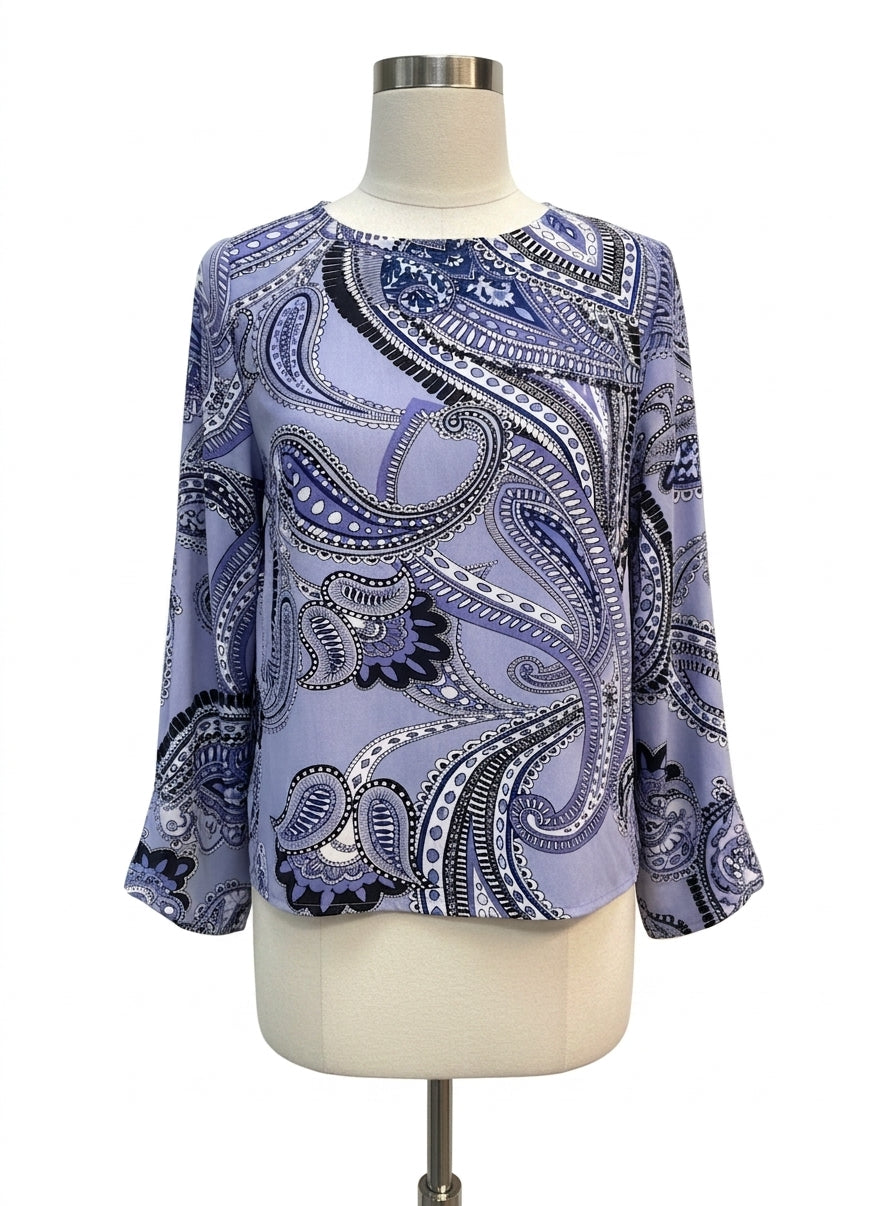 Timeline · Bell Sleeve Top · Small · Periwinkle White