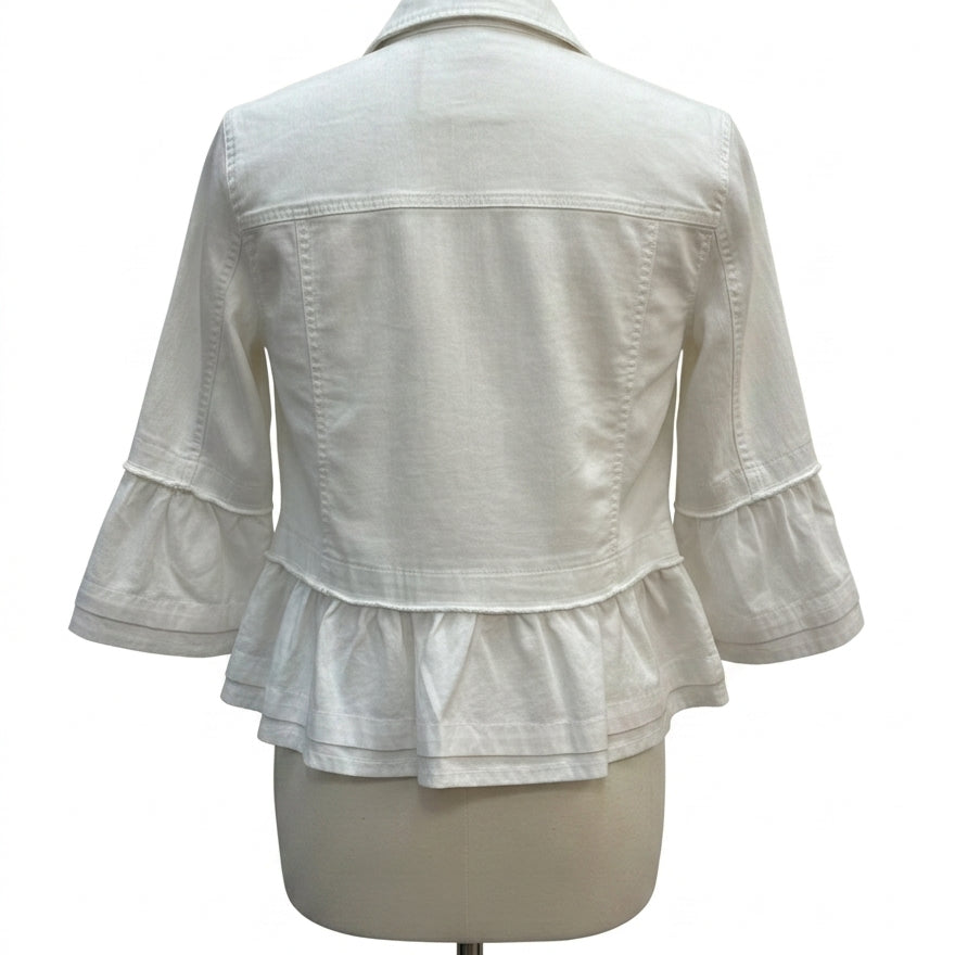 Style&Co · Jean Jacket with Ruffle detail · XLarge · Cream