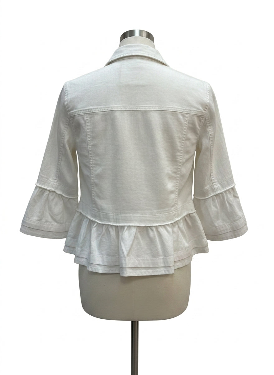Style&Co · Jean Jacket with Ruffle detail · XLarge · Cream