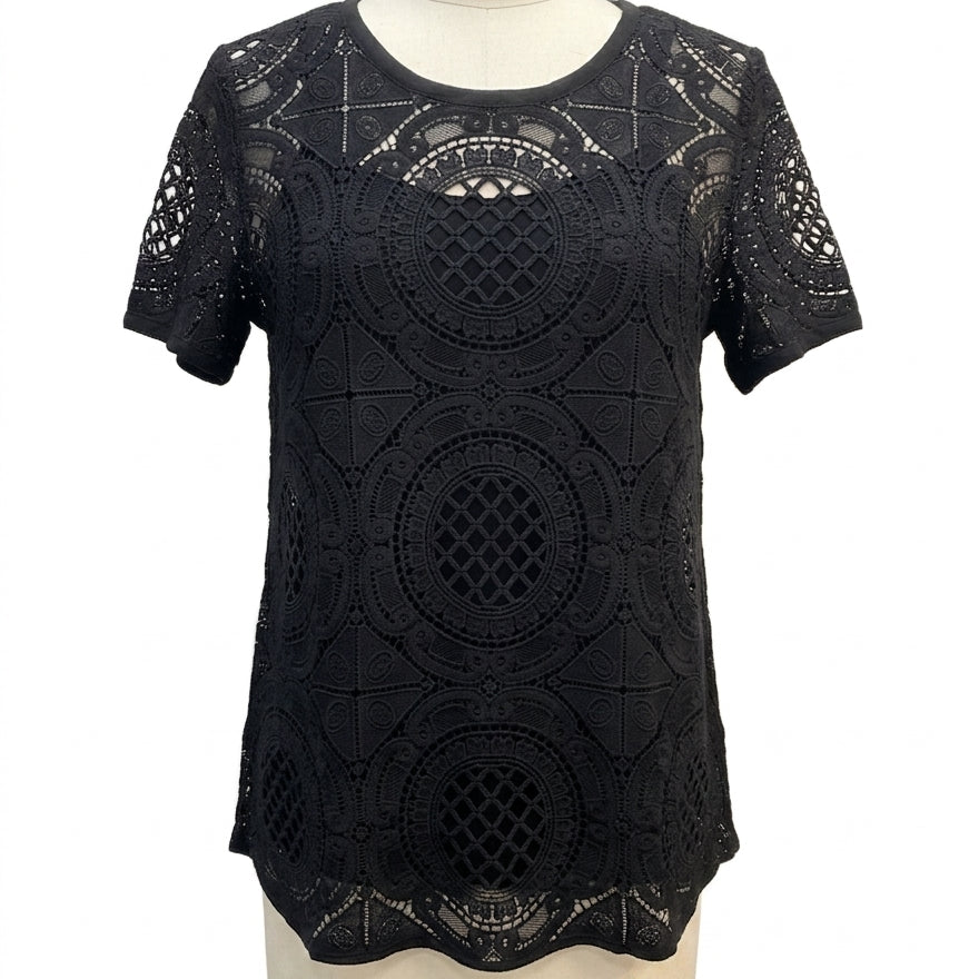 Sundance · Boho Chic Top · Medium · Black