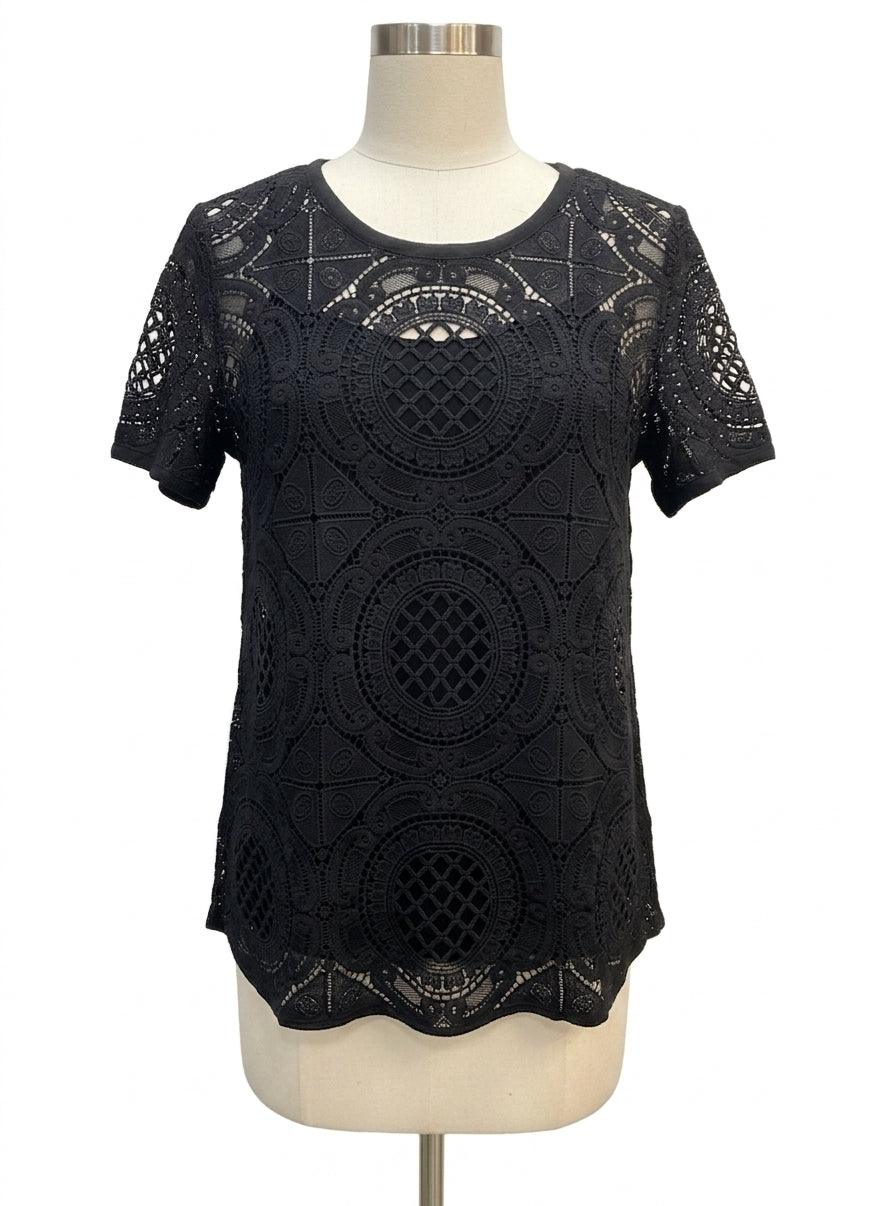 Sundance · Boho Chic Top · Medium · Black