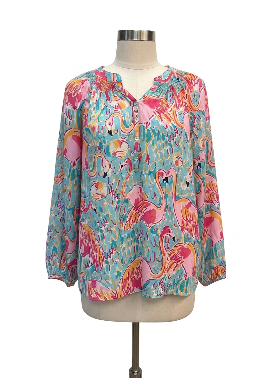 Lilly Pulitzer · Flamingos!! · XLarge · AquaPeach