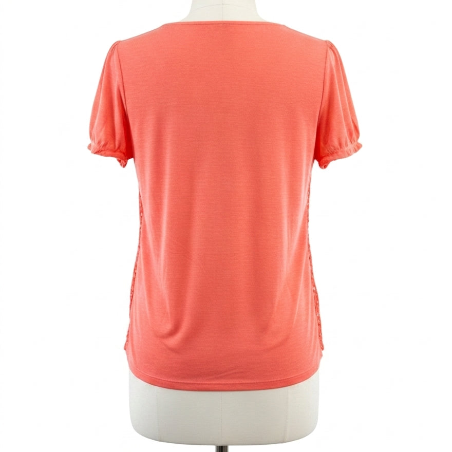 Sundance · Eyelet Lace Overlay · Small · Coral