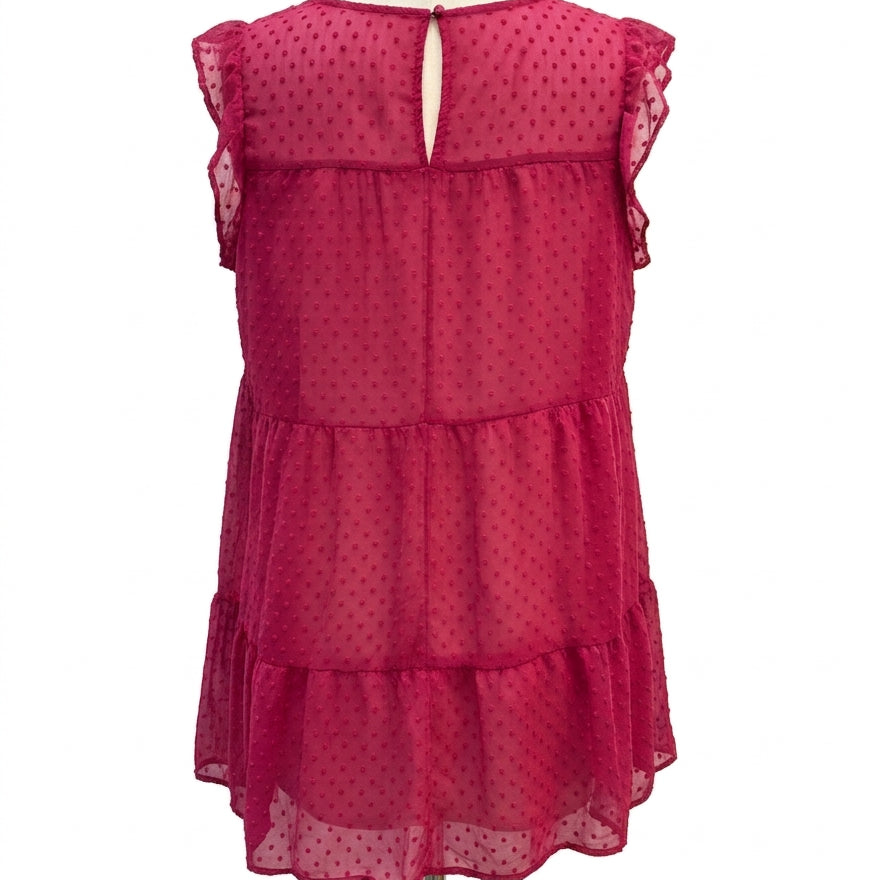 Crystal Doll · Cap Sleeve Dress · XLarge · Burgundy