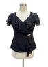 Alex Evenings · Flutter Sleeve Top · 10 · Black