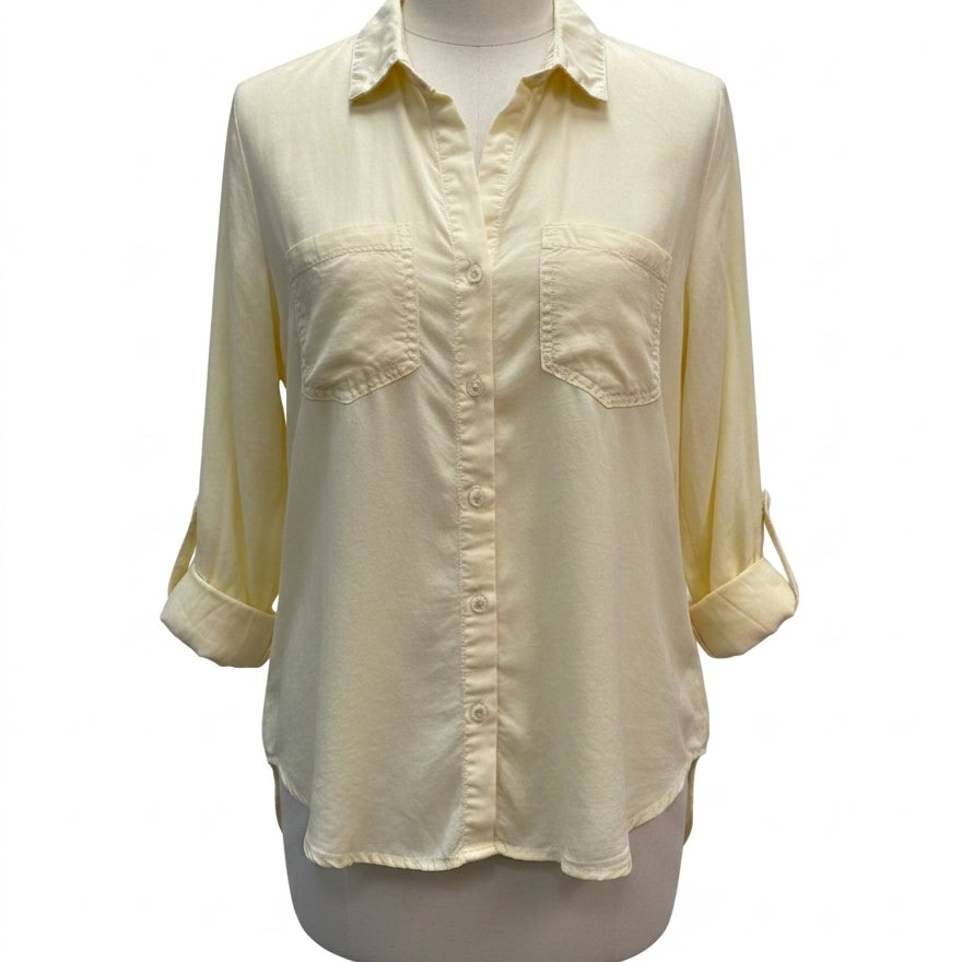 Velvet Heart · Roll Tab Shirt · Small · Butter