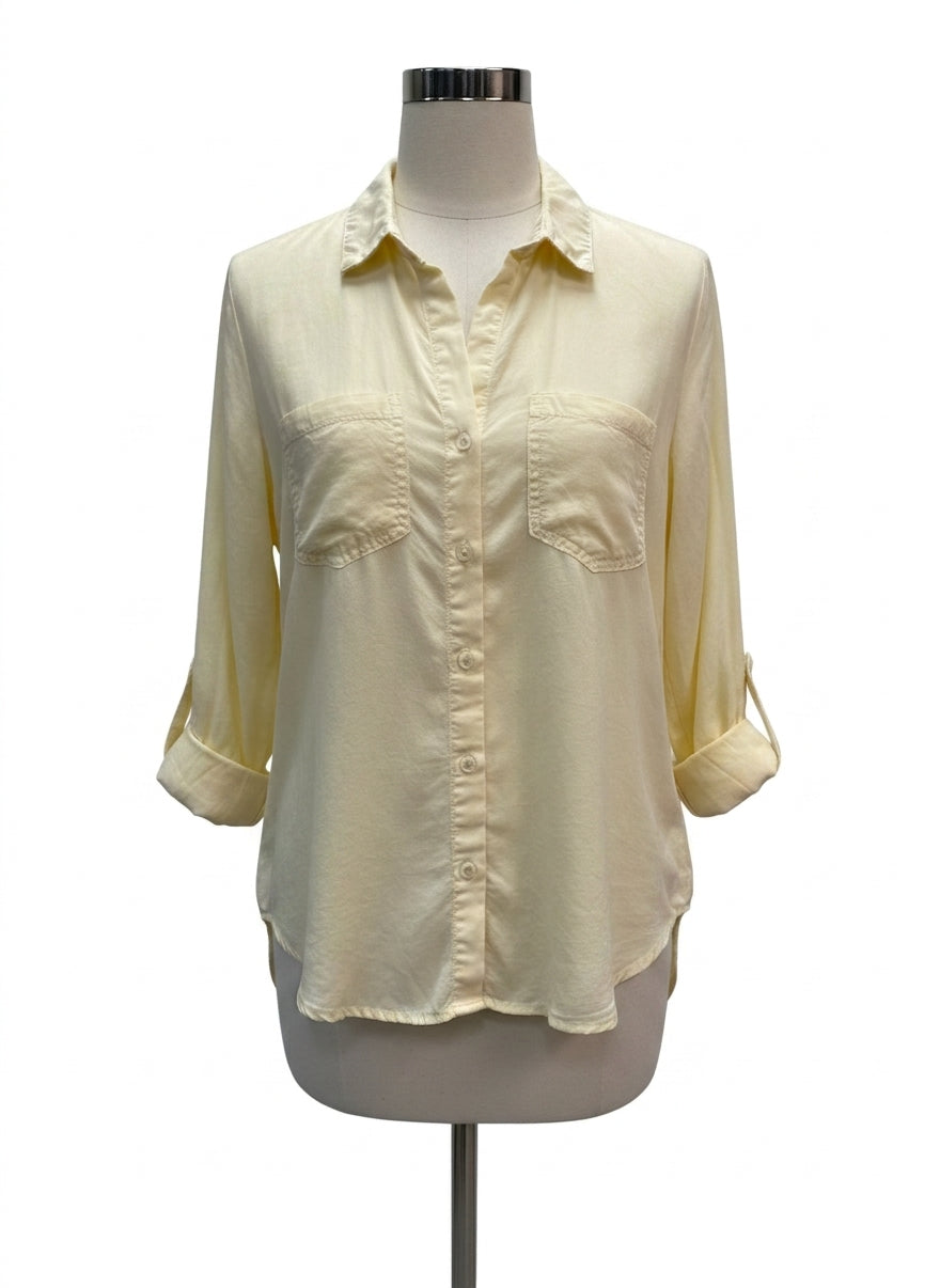 Velvet Heart · Roll Tab Shirt · Small · Butter