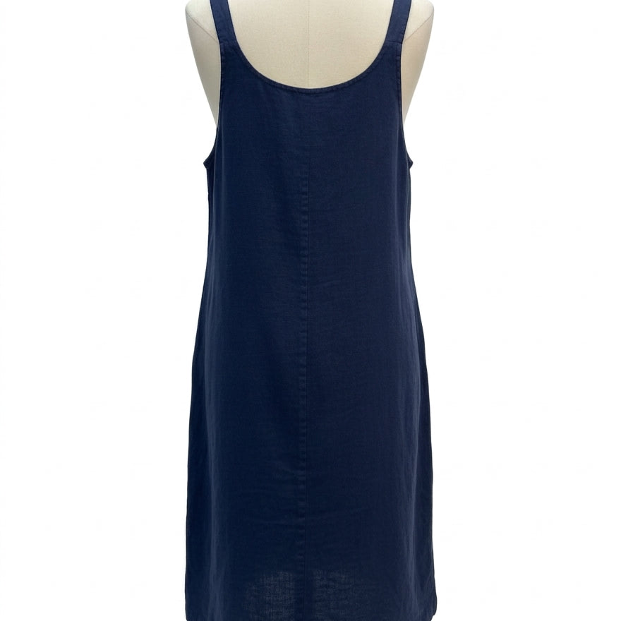 Saint James · Sleeveless Dress with Button Details and Pockets · 6 · Navy