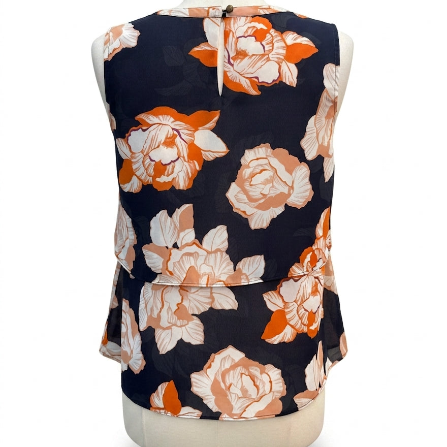 CAbi · Blossom Tiered Top · Small · NavyOrg