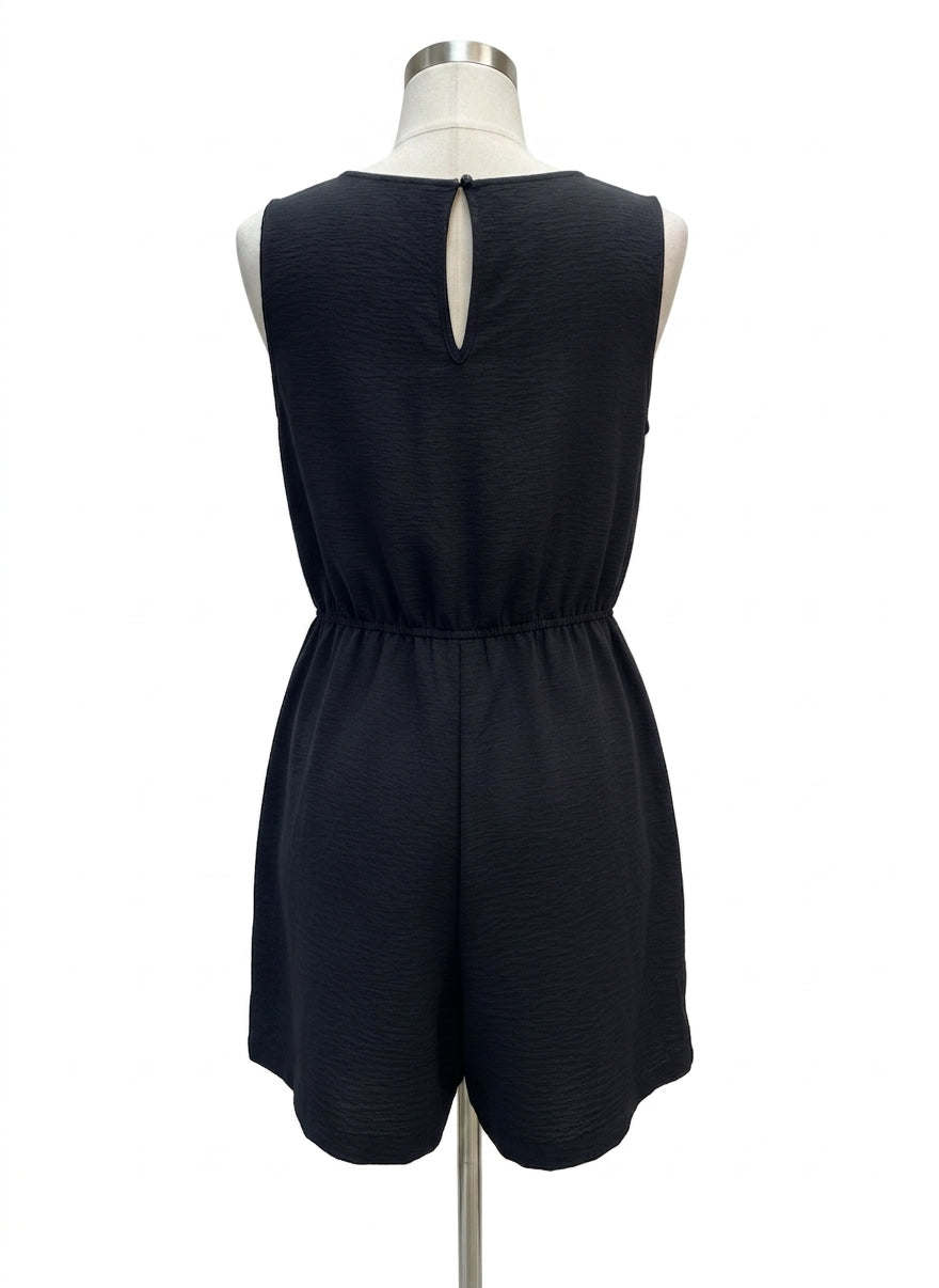 Emma&Michele · Faux wrap romper · Medium · Black