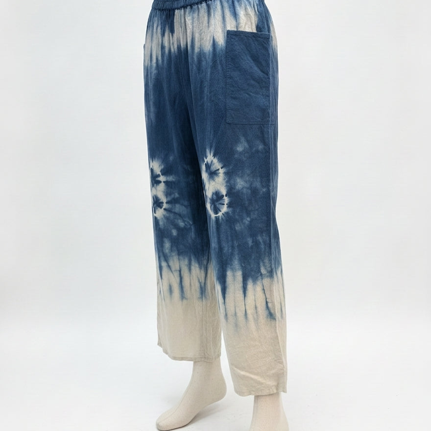 The Clothes Rack · Chai's Ankle Pants · Small · Navy White Tie-Dye