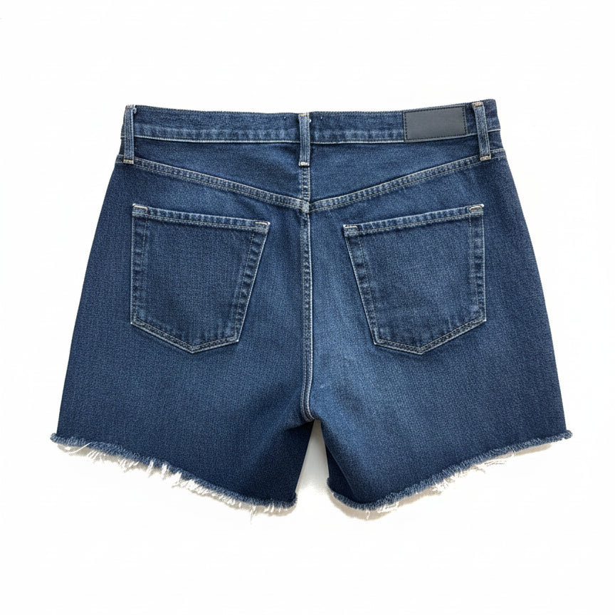 Citizens of Humanity · Premium Vintage Button Fly Raw Hem Shorts · 10 · Blue