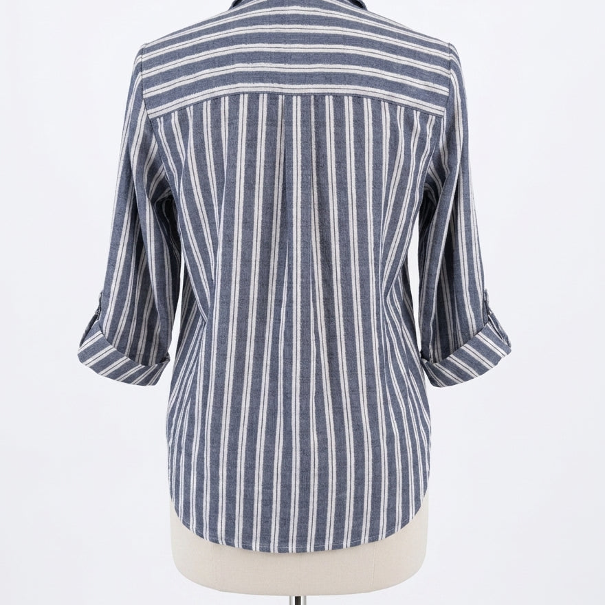 Habitat · Shirt · Medium · WhiteNavy Striped
