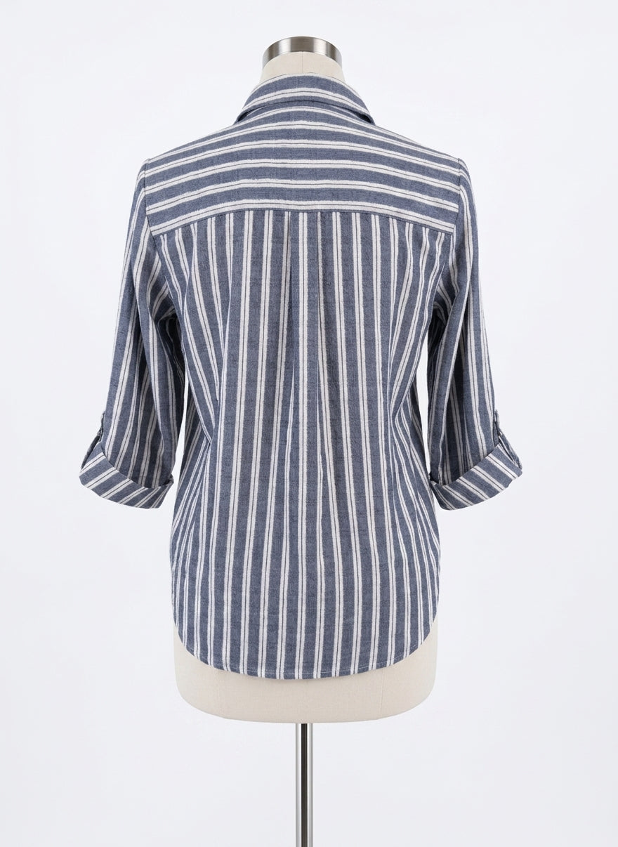 Habitat · Shirt · Medium · WhiteNavy Striped