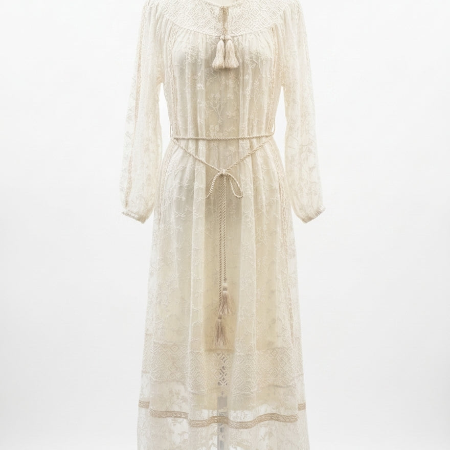 Anthropologie · Blue Tassel · Small · Ivory