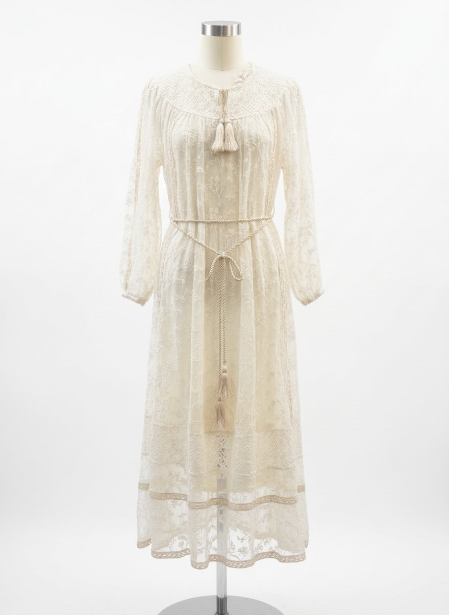 Anthropologie · Blue Tassel · Small · Ivory