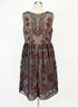 Sundance · Lace Overlay Dress Rose Cross Stitch · 4 · Burgundy, Black