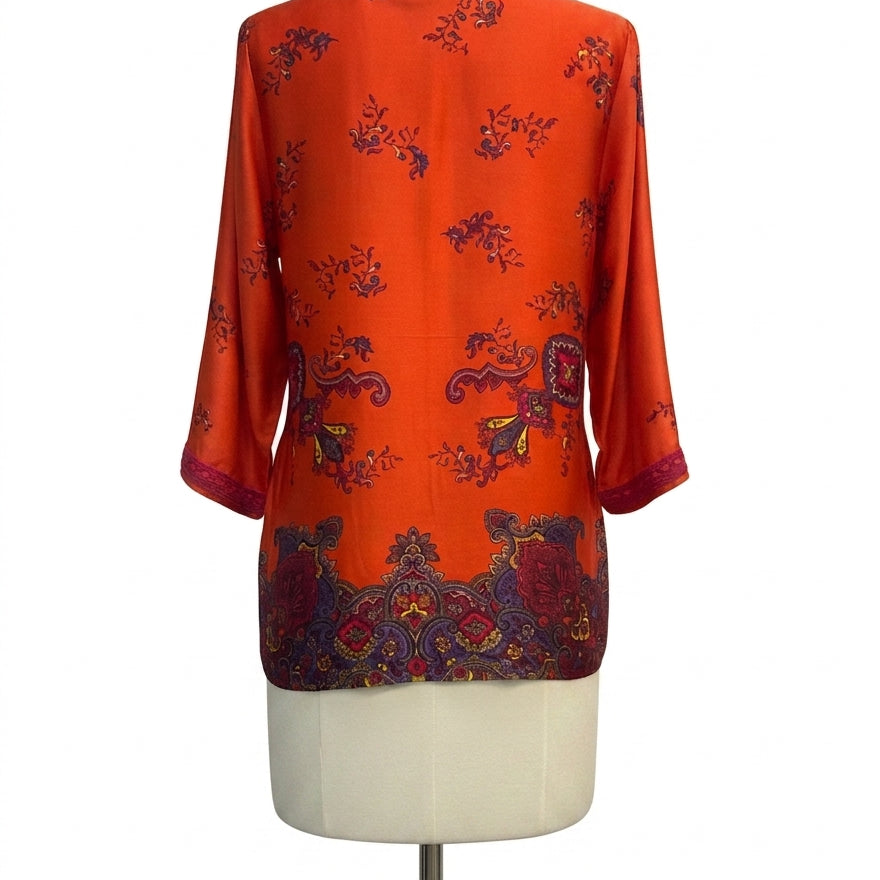 Jones New York · LongSleeve Top RedMulti Embroidered · Large · RedMulti