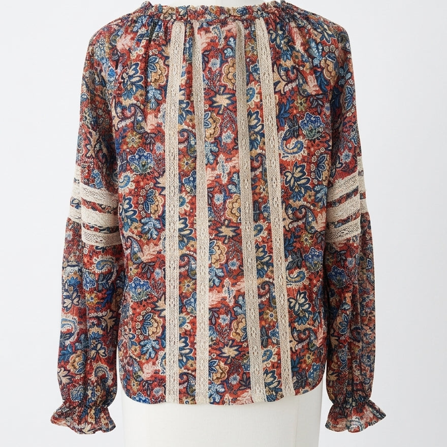 Sundance · Boho Chic Top · Large · RustCream
