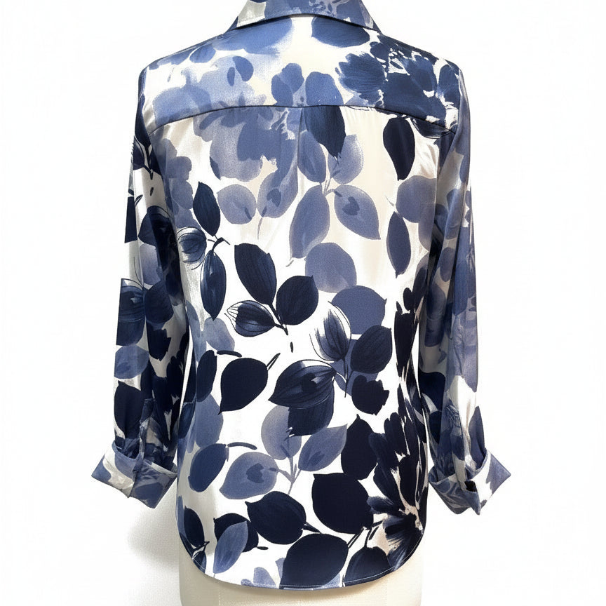 Maison d'Amelie · Long Sleeve Shirt · Small · Navy/White