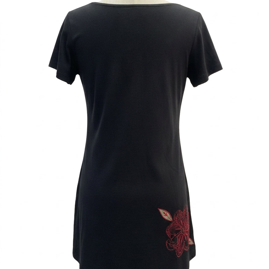 Leopards&Roses · BlackRose Embroidered Patchwork Dress · Small · BlackRose