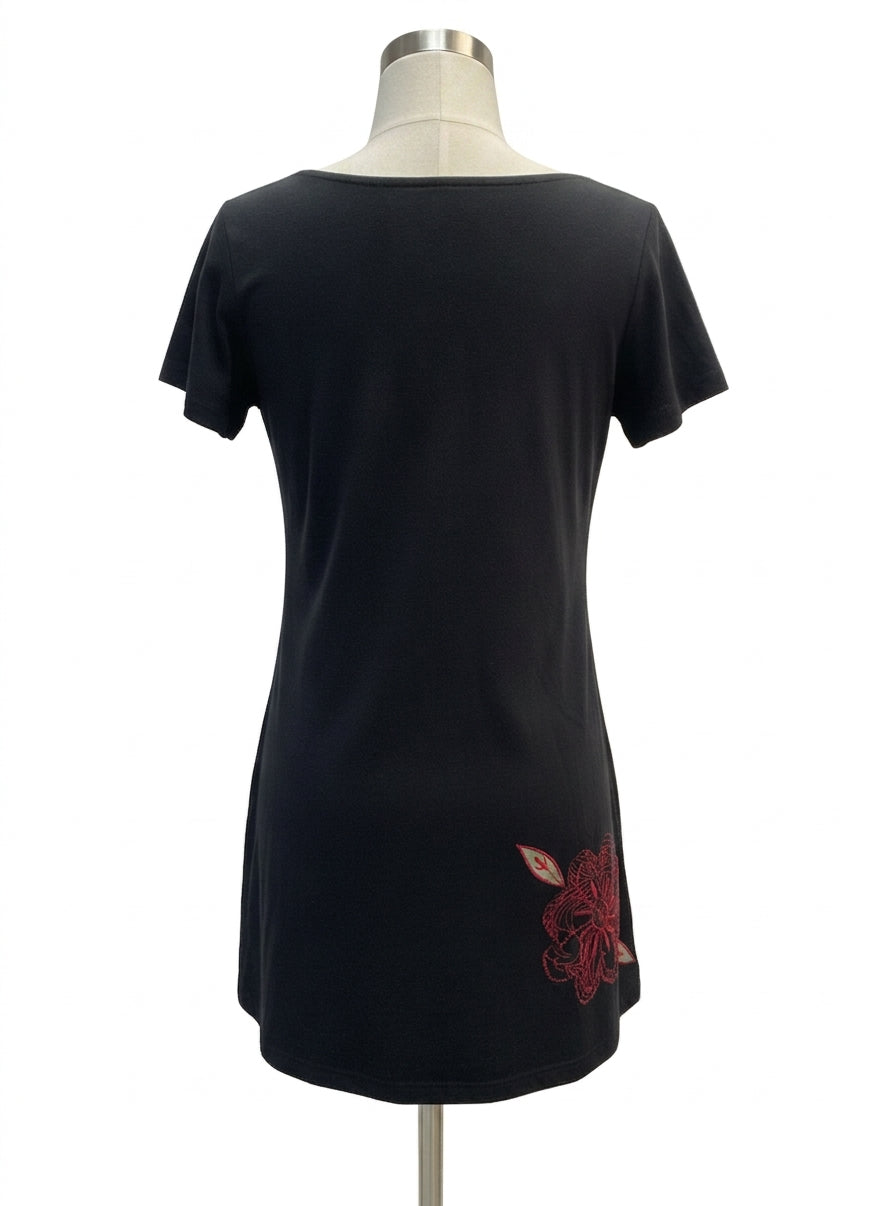 Leopards&Roses · BlackRose Embroidered Patchwork Dress · Small · BlackRose