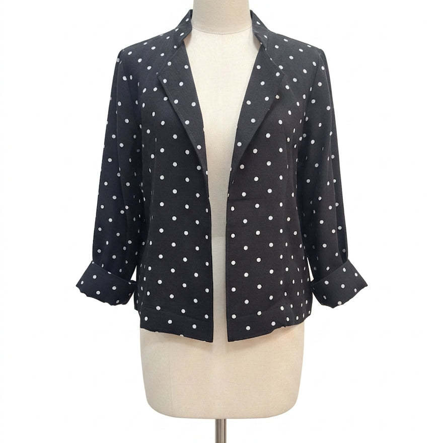 Fridaze · Open Drape Cardigan · XSmall · BlackWhite Polka Dot