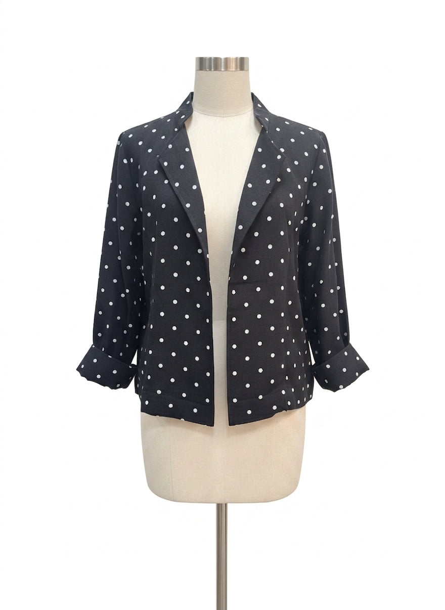 Fridaze · Open Drape Cardigan · XSmall · BlackWhite Polka Dot