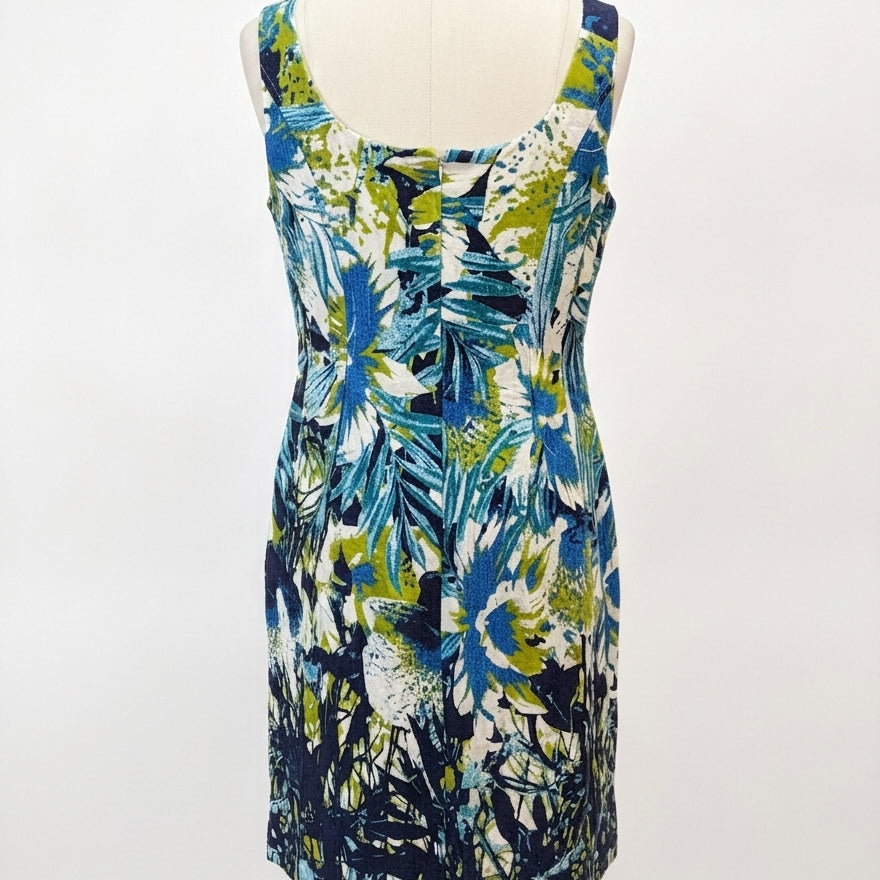 Nine West · Sleeveless Dress · 12 · BlueLime Floral Print