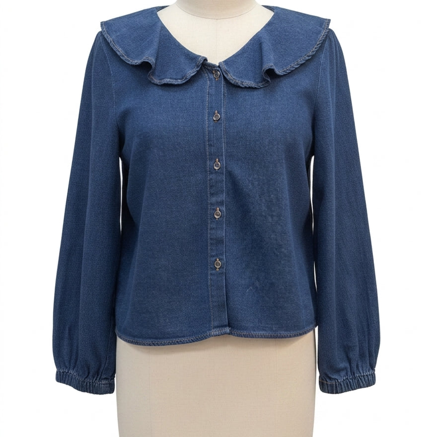 Velvet Heart · Peter pan collar · Small · Denim