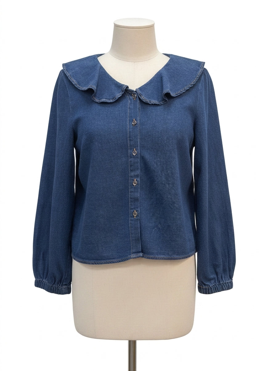 Velvet Heart · Peter pan collar · Small · Denim