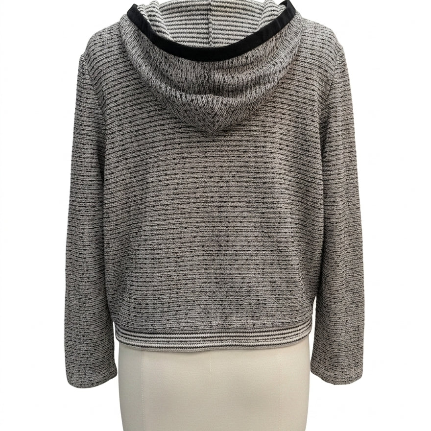 St John · Knit zip hoodie · Large · CreamBlk