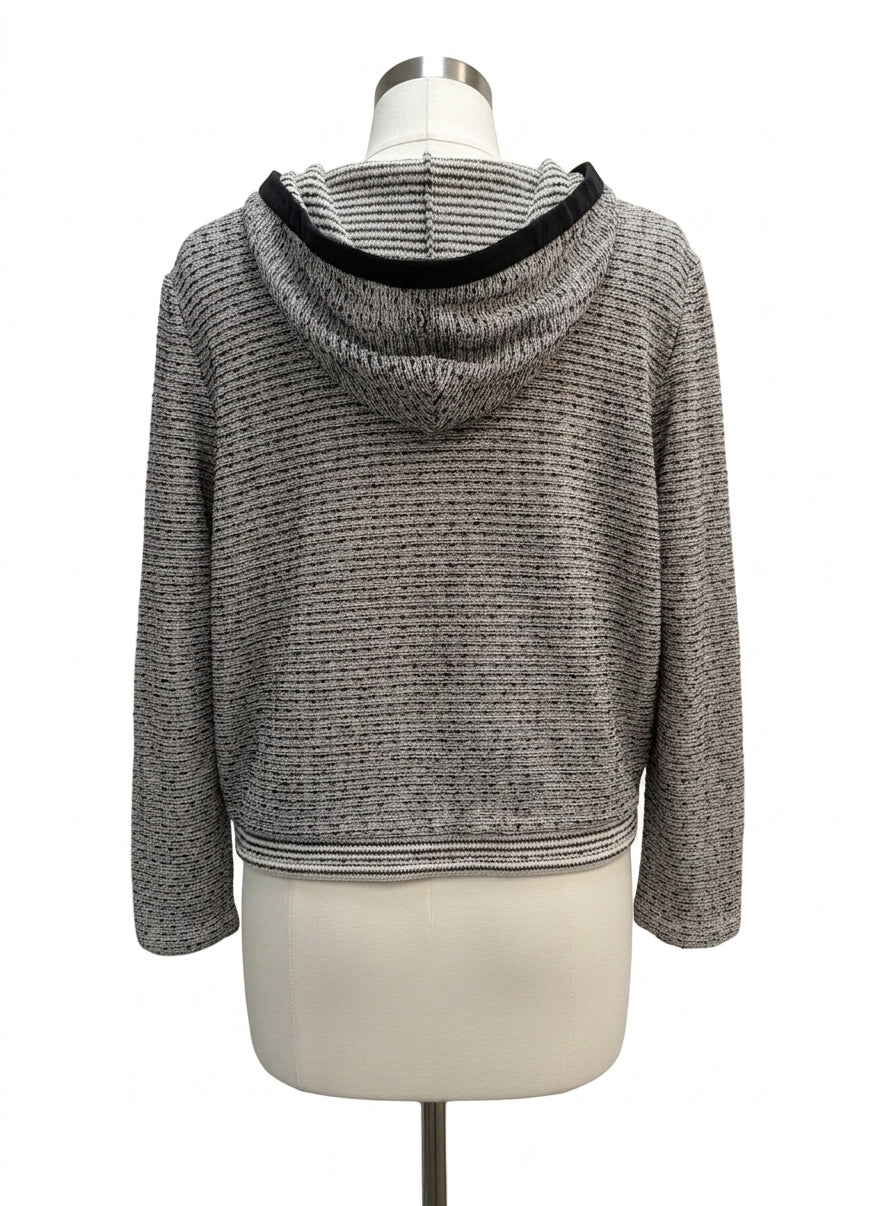 St John · Knit zip hoodie · Large · CreamBlk