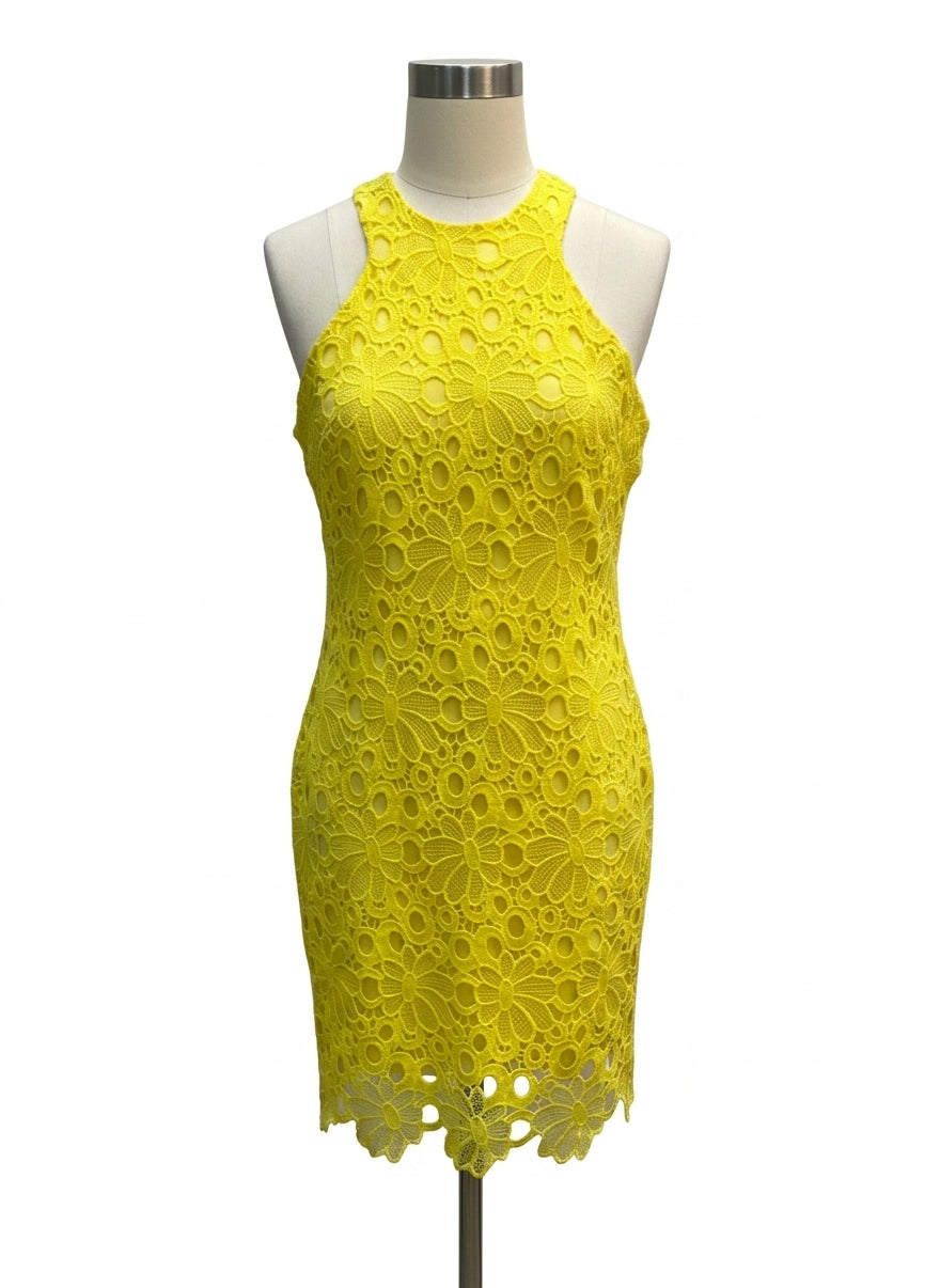 Pink Lily · Lace Dress · Medium · Yellow