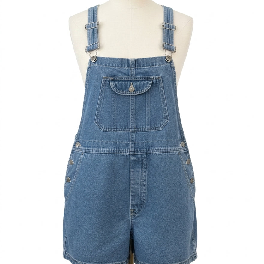 JUST BLUE · Shortie Overalls · Large · Vintage Blue