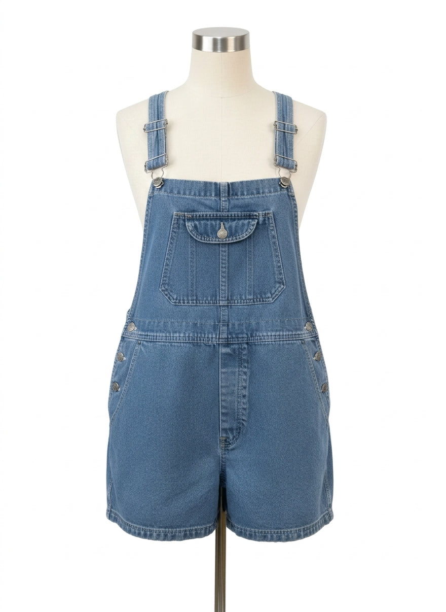 JUST BLUE · Shortie Overalls · Large · Vintage Blue