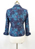 Chris&Banks · Medallion Print Button Up Jacket · Medium · AquaNavy
