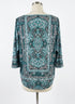 Charter Club · Tunic Top · 2X · Teal, Cream, Black Paisley