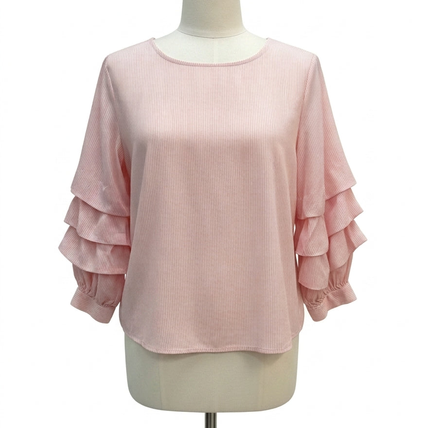 Sanctuary · Bubble Sleeves · Medium · PinkWhite Striped