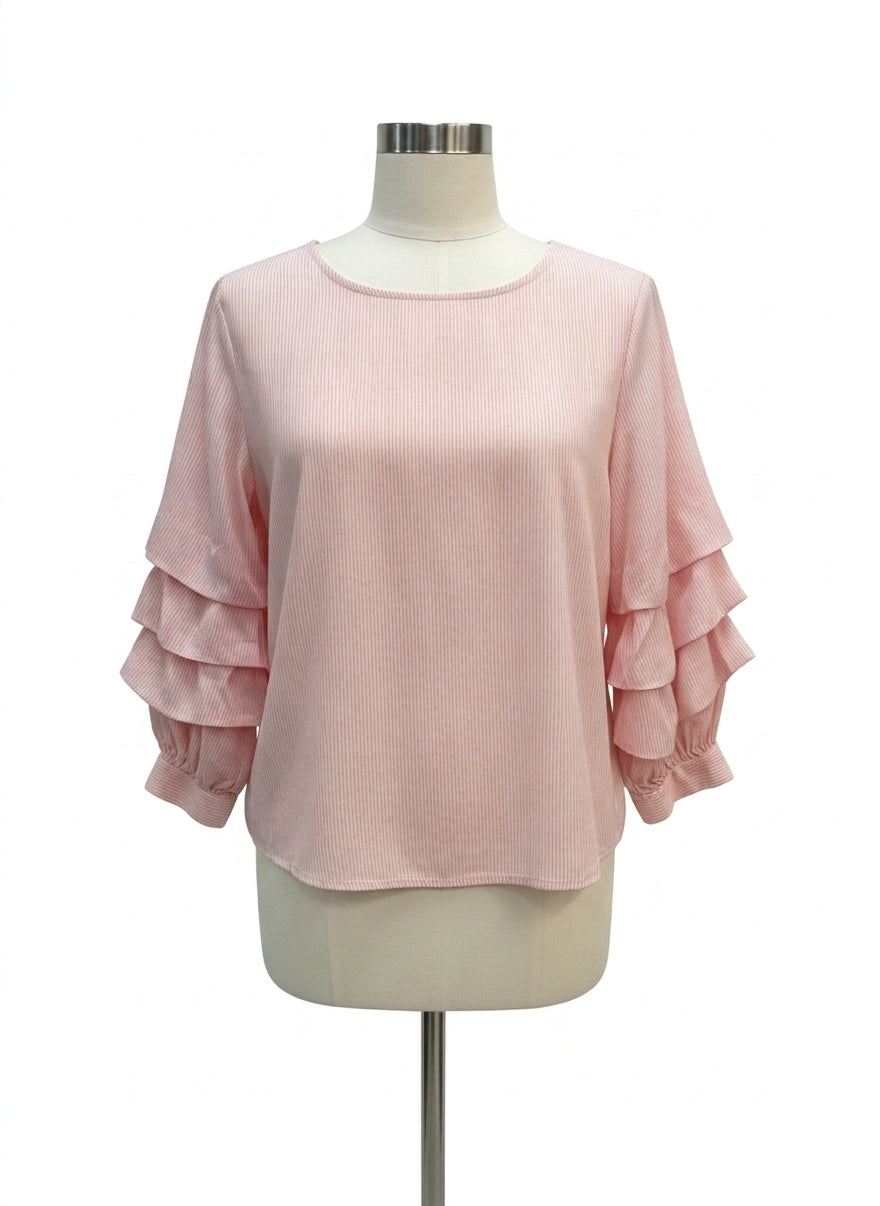 Sanctuary · Bubble Sleeves · Medium · PinkWhite Striped