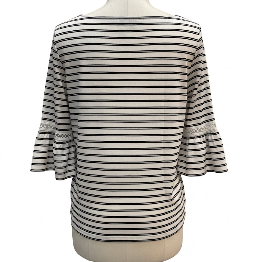 Ann Taylor · Bell Sleeve Top · Medium · White/Black