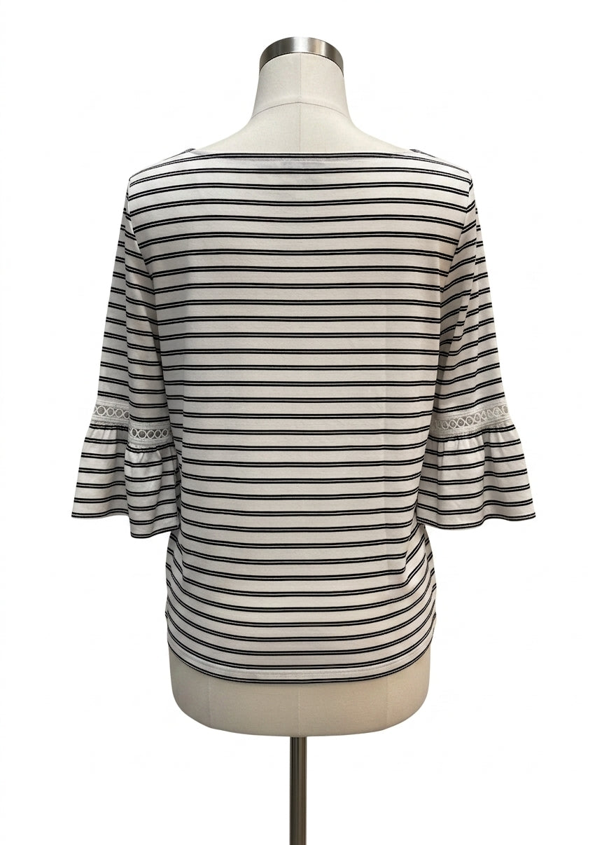 Ann Taylor · Bell Sleeve Top · Medium · White/Black