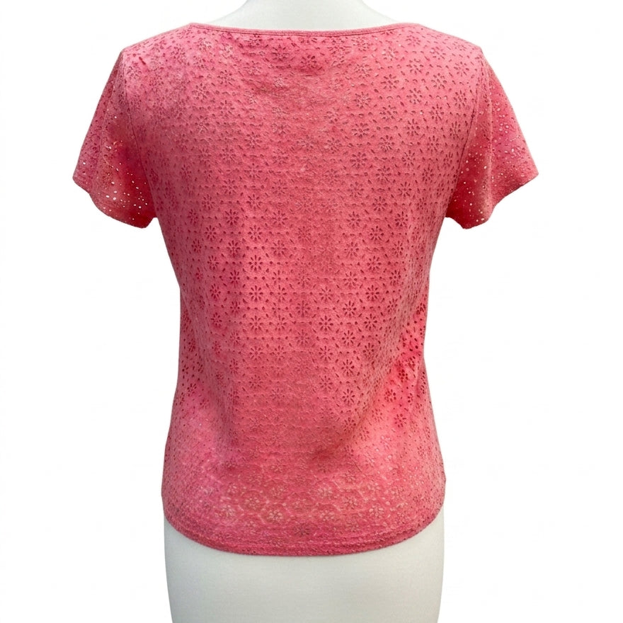 Ann Taylor · Laser cut out · Medium · Coral