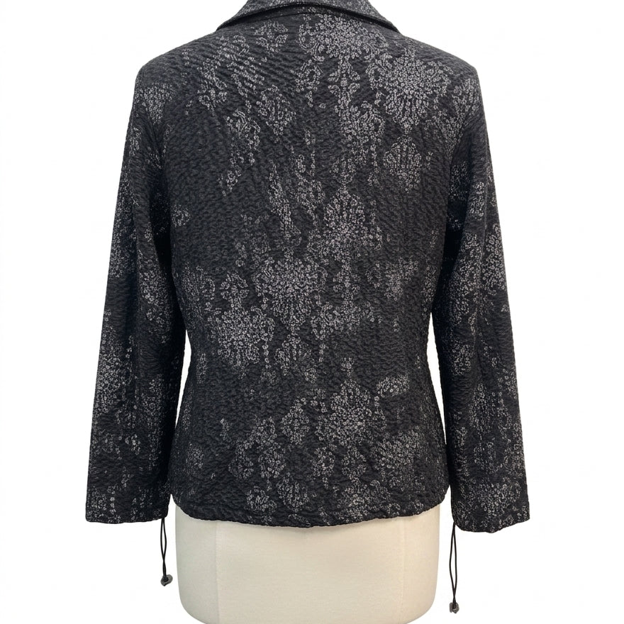 JMCollection · Crinkle Zip Up · Large · BlackGray