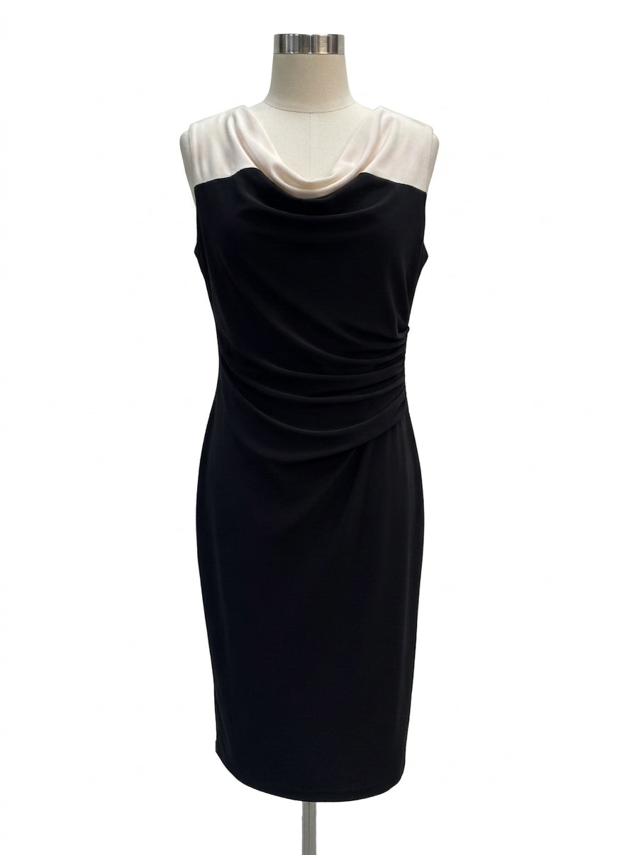Ralph Lauren · Sleeveless Colorblock Dress · 4 · Blk/White