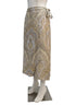 Brooks Brothers · Paisley Print Wrap Skirt · 14 · BeigeBlue
