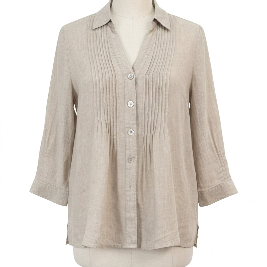 Foxcroft · Natural Pleated Detail · Small · Natural