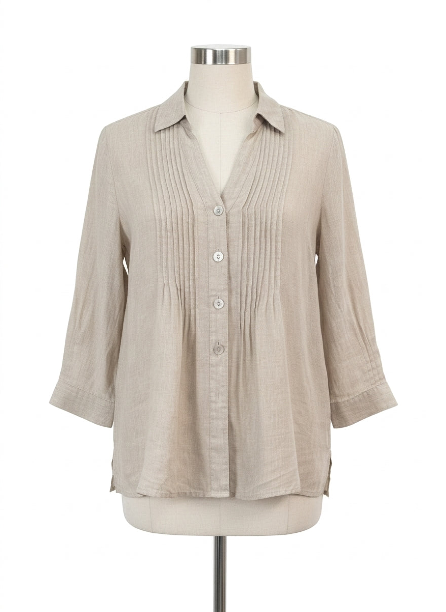 Foxcroft · Natural Pleated Detail · Small · Natural